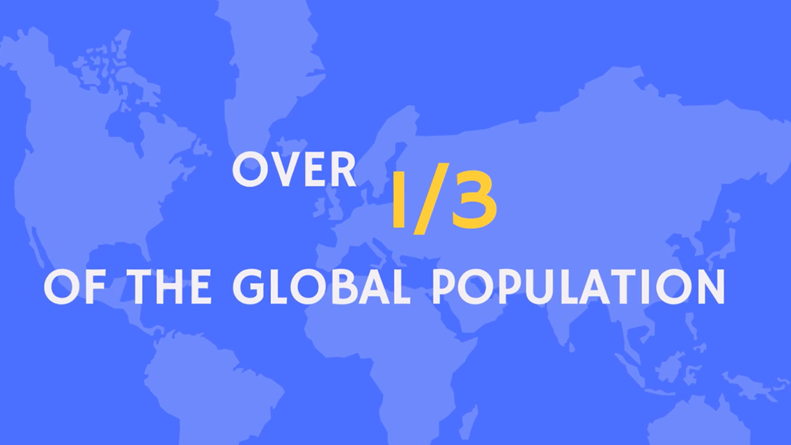 Over 1/3 of the global population